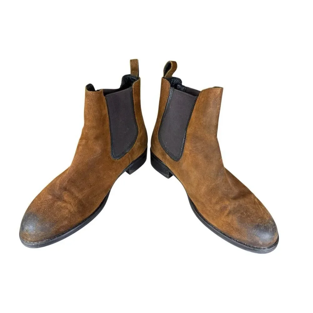 Thursday Boot Co Brown Suede Chelsea Boots Size 8 Duke Style Leather
